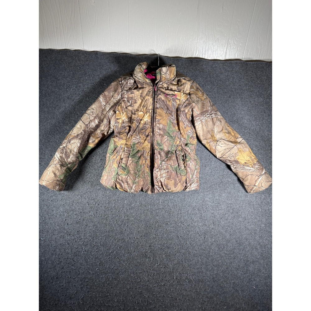 Realtree Camo Jacket Womens Pink Fleece Lined Hooded Hunting Coat 12863